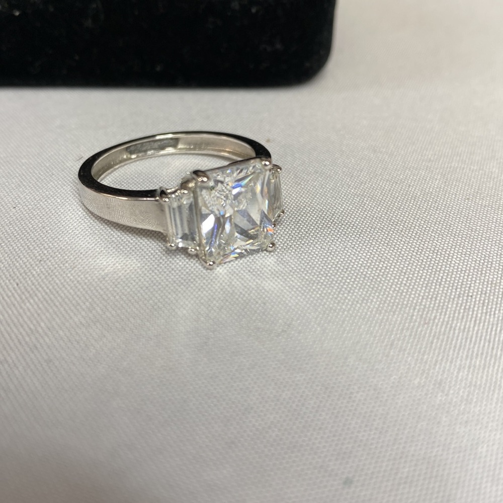 Emerald Cut Cz Statement Ring Size 9 - image 2